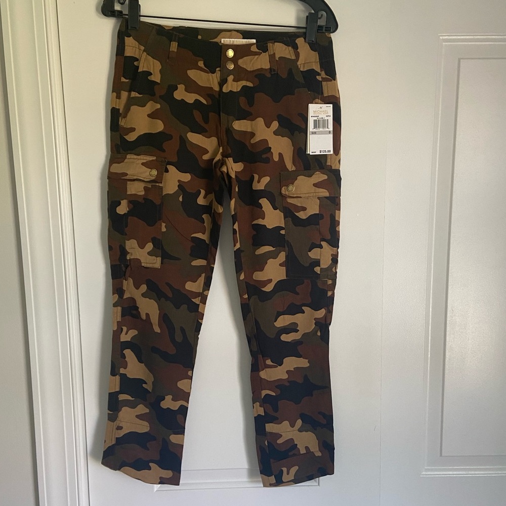 MICHAEL Michael Kors Brown Camouflage Cropped Pants